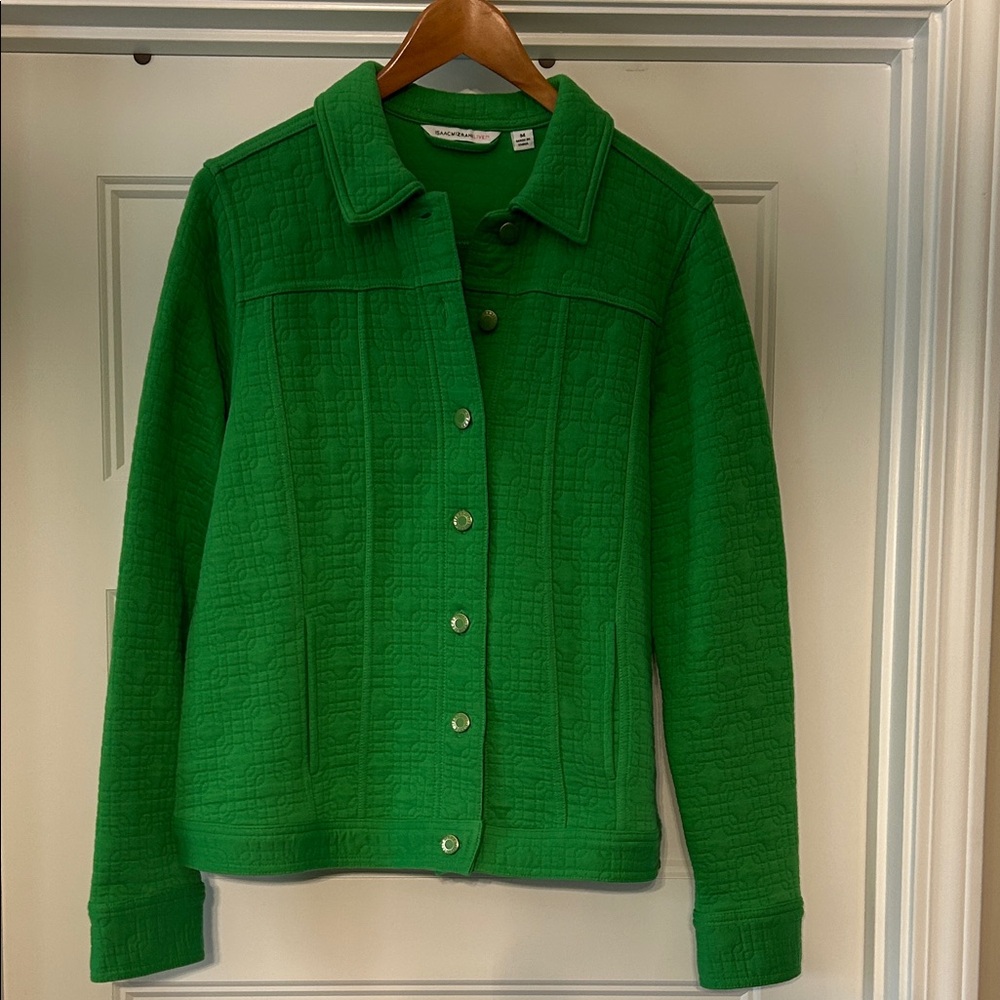 Isaac Mizrahi Vibrant Green Jean Jacket